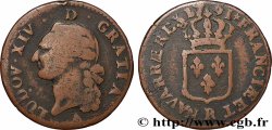 LOUIS XVI Sol dit &nbsp;à l&nbsp;écu&nbsp;, avec XIV 1791 Orléans S/fSS