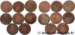 LOUIS XIV LE GRAND OU LE ROI SOLEIL Liard de cuivre “à la tête couronnée”, lot de 8 ex. n.d. Ateliers divers