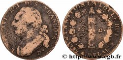 LOUIS XVI 12 deniers dit &nbsp;au faisceau&nbsp;, type FRANCOIS 1792 Dijon