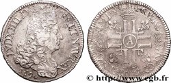 LOUIS XIV &nbsp;THE SUN KING&nbsp; Écu aux huit L, 1er type 1690 Paris XF/VF