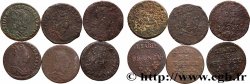 LOUIS XIV &nbsp;THE SUN KING&nbsp; Liard de cuivre “à la tête couronnée”, lot de 6 ex. n.d. Ateliers divers