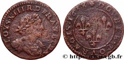 LOUIS XIII LE JUSTE Double tournois au grand buste viril drapé 1638 Ateliers de l’axe Loire-Rhône