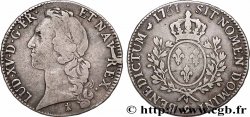 LOUIS XV THE BELOVED Écu aux branches d’olivier, tête ceinte d’un bandeau 1751 Rennes
