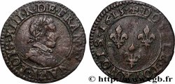 LOUIS XIII LE JUSTE Double tournois, type 1 1615 Paris, Moulin du Louvre