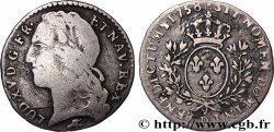 LOUIS XV THE BELOVED Dixième d&nbsp;écu aux branches d’olivier, tête ceinte d’un bandeau 1758 Lyon