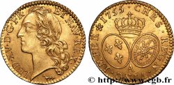 LOUIS XV &nbsp;THE WELL-BELOVED&nbsp; Louis d’or aux écus ovales, tête ceinte d’un bandeau 1755 Paris SPL/MS