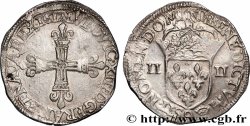 LOUIS XIII Quart d&nbsp;écu, à la croix fleurdelisée, titulature côté croix 1612 Rennes XF/AU