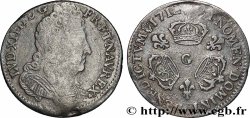 LOUIS XIV &nbsp;THE SUN KING&nbsp; Dixième d&nbsp;écu aux trois couronnes 1712 Poitiers F/VF