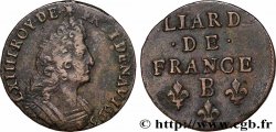 LOUIS XIV LE GRAND OU LE ROI SOLEIL Liard, 3e type, buste âgé 1693 Rouen