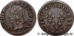 LOUIS XIII LE JUSTE Double tournois, type de Warin 1643 Corbeil