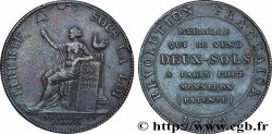 REVOLUTION COINAGE Monneron de 2 sols à la Liberté 1792 Birmingham, Soho