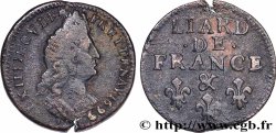 LOUIS XIV &nbsp;THE SUN KING&nbsp; Liard, 3e type, buste âgé 1699 Aix-en-Provence