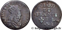 LOUIS XIV &nbsp;THE SUN KING&nbsp; Liard de cuivre, 2e type 1657 Limoges