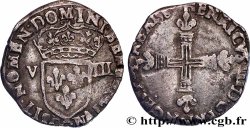 HENRI III Huitième d&nbsp;écu, croix de face 1583 Saint-Lô