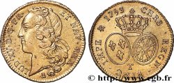 LOUIS XV DIT LE BIEN AIMÉ Double louis d’or aux écus ovales, tête ceinte d’un bandeau 1753 Nantes