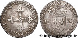 HENRI III Quart d&nbsp;écu, croix de face 1588 Rennes