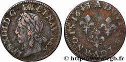 LOUIS XIII LE JUSTE Double tournois, type de Warin 1643 Corbeil