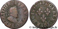 HENRI IV LE GRAND Double tournois, 2e type de Paris (légende française) 1604 Paris, Moulin des Étuves