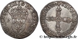HENRI III Quart d&nbsp;écu, écu de face 1587 Poitiers SUP