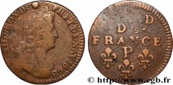 LOUIS XIV &nbsp;THE SUN KING&nbsp; Liard, 3e type, buste âgé 1698 Dijon