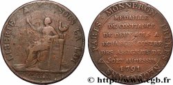 REVOLUTION COINAGE Monneron de 2 sols à la Liberté 1791 Birmingham, Soho