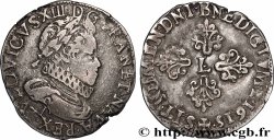 LOUIS XIII LE JUSTE Demi-franc à la tête laurée et au col fraisé 1615 Limoges TB+/TTB