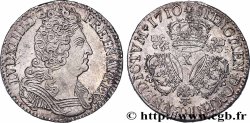 LOUIS XIV &nbsp;THE SUN KING&nbsp; Demi-écu aux trois couronnes 1710 Amiens