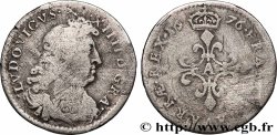 LOUIS XIV &nbsp;THE SUN KING&nbsp; Quatre sols à la croix formée de lis 1676 Paris