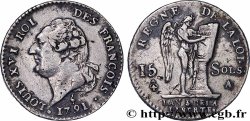 LOUIS XVI 15 sols dit &nbsp;au génie&nbsp;, type FRANÇOIS 1791 Paris
