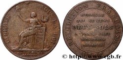 REVOLUTION COINAGE Monneron de 2 sols à la Liberté 1792 Birmingham, Soho
