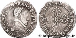 HENRI III Demi-franc au col plat 1587 Nantes