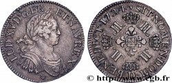 LOUIS XV DIT LE BIEN AIMÉ Écu à la croix fleurdelisée couronnée et aux huit L 1724 Lyon TTB+