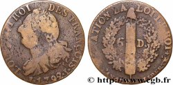 LOUIS XVI 6 deniers dit &nbsp;au faisceau&nbsp;, type FRANÇOIS 1792 Limoges