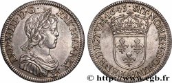 LOUIS XIV &nbsp;THE SUN KING&nbsp; Quart d&nbsp;écu, portrait à la mèche courte 1643 Paris, Monnaie du Louvre