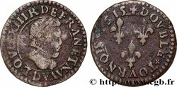 LOUIS XIII  Double tournois de Lyon, type 1 1615 Lyon