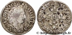 LOUIS XIV &nbsp;THE SUN KING&nbsp; Quatre sols à la croix formée de lis 1675 Lyon ou Vimy-en-Lyonnais