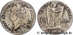 LOUIS XVI 15 sols dit &nbsp;au génie&nbsp;, type FRANCOIS 1791 Limoges