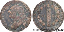 LOUIS XVI 12 deniers dit &nbsp;au faisceau&nbsp;, type FRANÇOIS 1792 Paris
