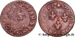 LOUIS XIII  Double tournois, type 14 1639 Bordeaux
