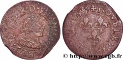 LOUIS XIII  Double tournois, type 14 1639 La Rochelle