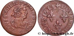 LOUIS XIII  Double tournois, 11e type de Rouen 1639 Rouen