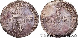 HENRY IV Quart d&nbsp;écu, écu de face, 2e type s.m. Tours