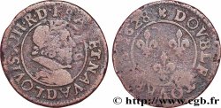 LOUIS XIII  Double tournois, 6e type 1628 Lyon