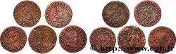 LOUIS XIII  Double tournois, lot de 5 ex. s.m. Atelier indéterminé