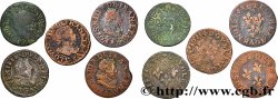 LOUIS XIII  Double tournois, lot de 5 ex. s.m. Atelier indéterminé