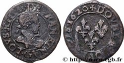LOUIS XIII  Double tournois, type 2 de Poitiers 1620 Poitiers