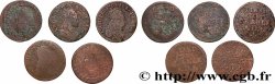 LOUIS XIV &nbsp;THE SUN KING&nbsp; Liard de cuivre “à la tête couronnée”, lot de 5 ex. n.d. Ateliers divers