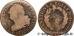 LOUIS XVI 3 deniers dit &nbsp;au faisceau&nbsp;, type FRANÇOIS 1792 Limoges