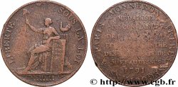REVOLUTION COINAGE Monneron de 2 sols à la Liberté 1791 Birmingham, Soho
