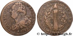 LOUIS XVI 2 sols dit &nbsp;au faisceau&nbsp;, type FRANÇAIS 1792 Strasbourg